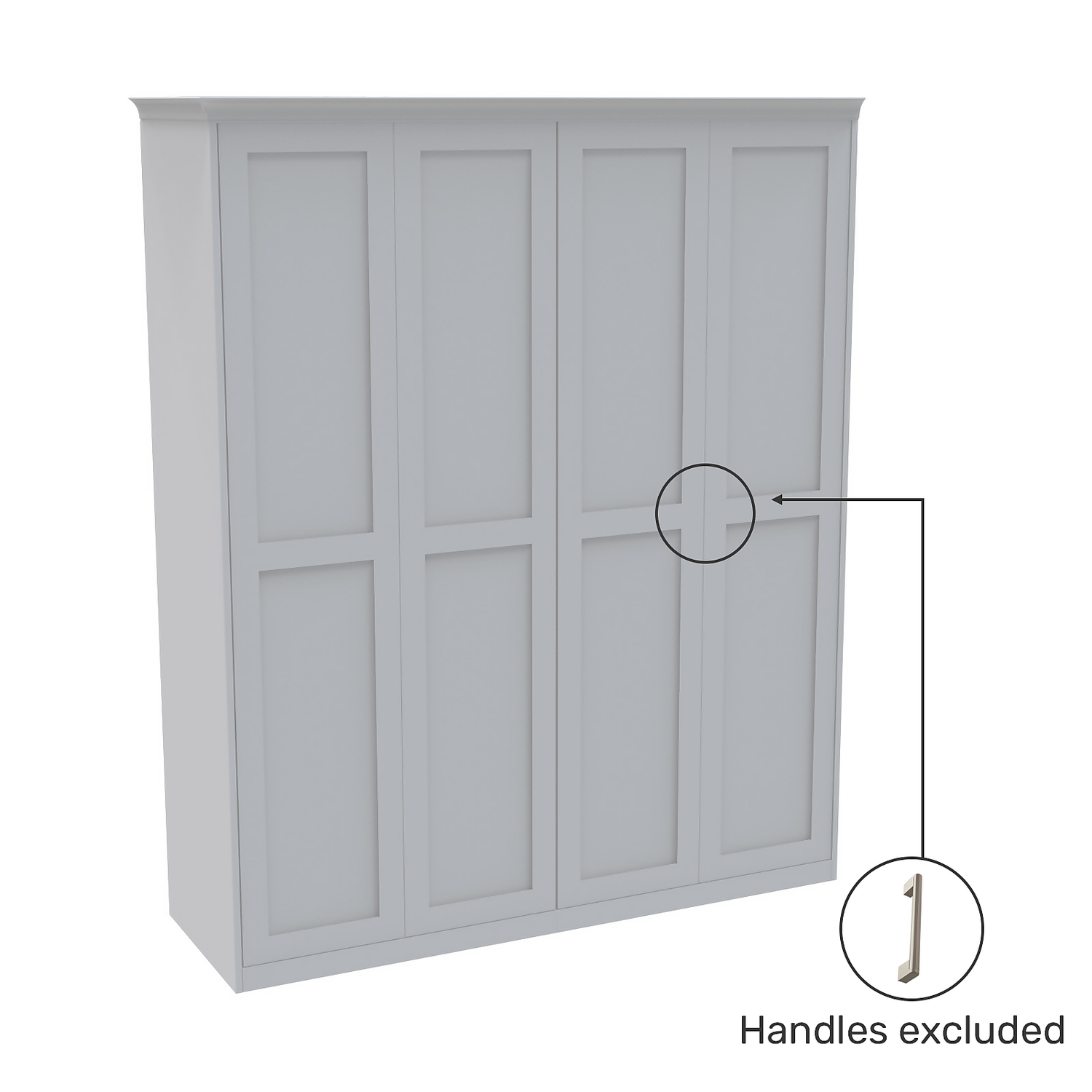 House Beautiful Realm Fitted Look Quad Wardrobe, White Carcass - White Shaker Doors (W) 1901mm X (H) 2256mm 4 House Beautiful Realm Fitted Look Quad Wardrobe, White Carcass - White Shaker Doors (W) 1901mm X (H) 2256mm - Image 4