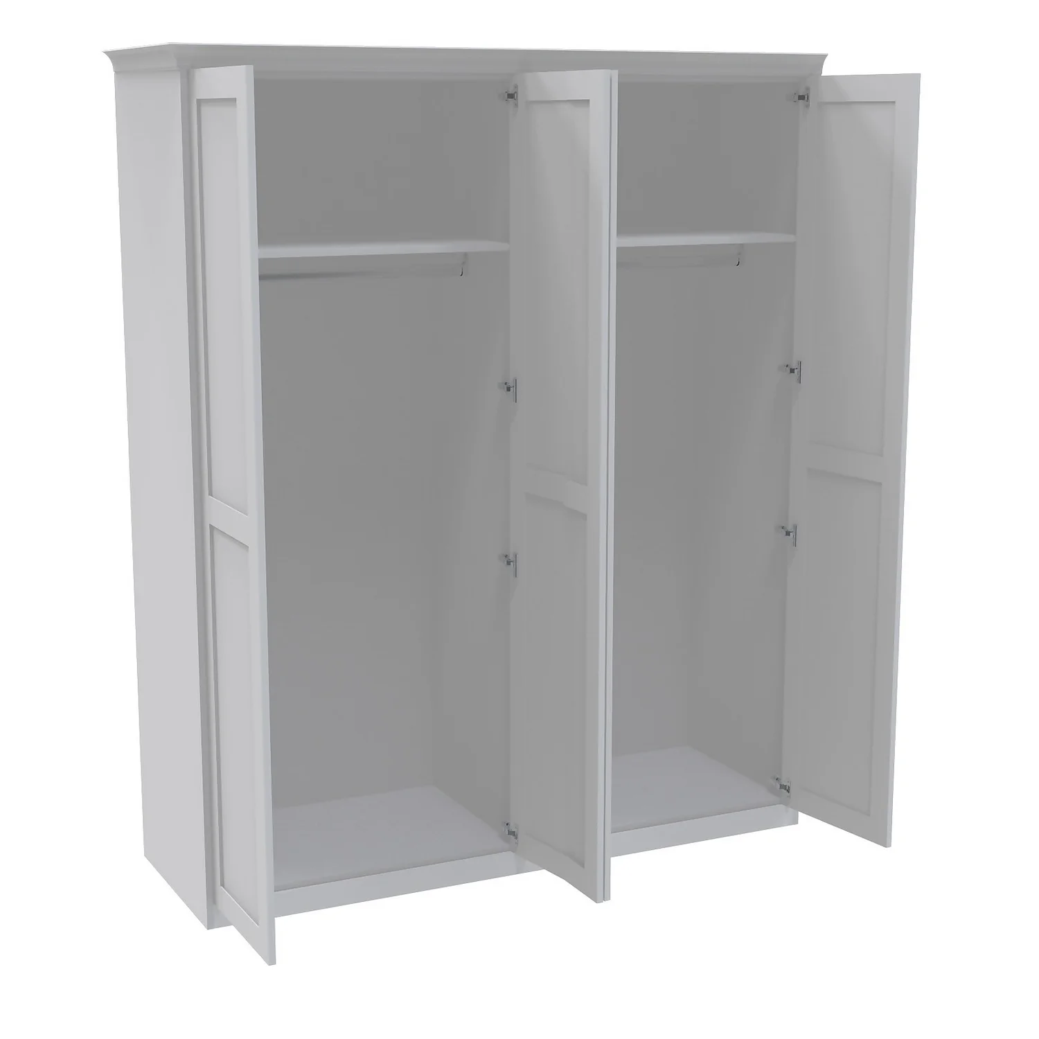 House Beautiful Realm Fitted Look Quad Wardrobe, White Carcass - White Shaker Doors (W) 1901mm X (H) 2256mm 3 House Beautiful Realm Fitted Look Quad Wardrobe, White Carcass - White Shaker Doors (W) 1901mm X (H) 2256mm - Image 3