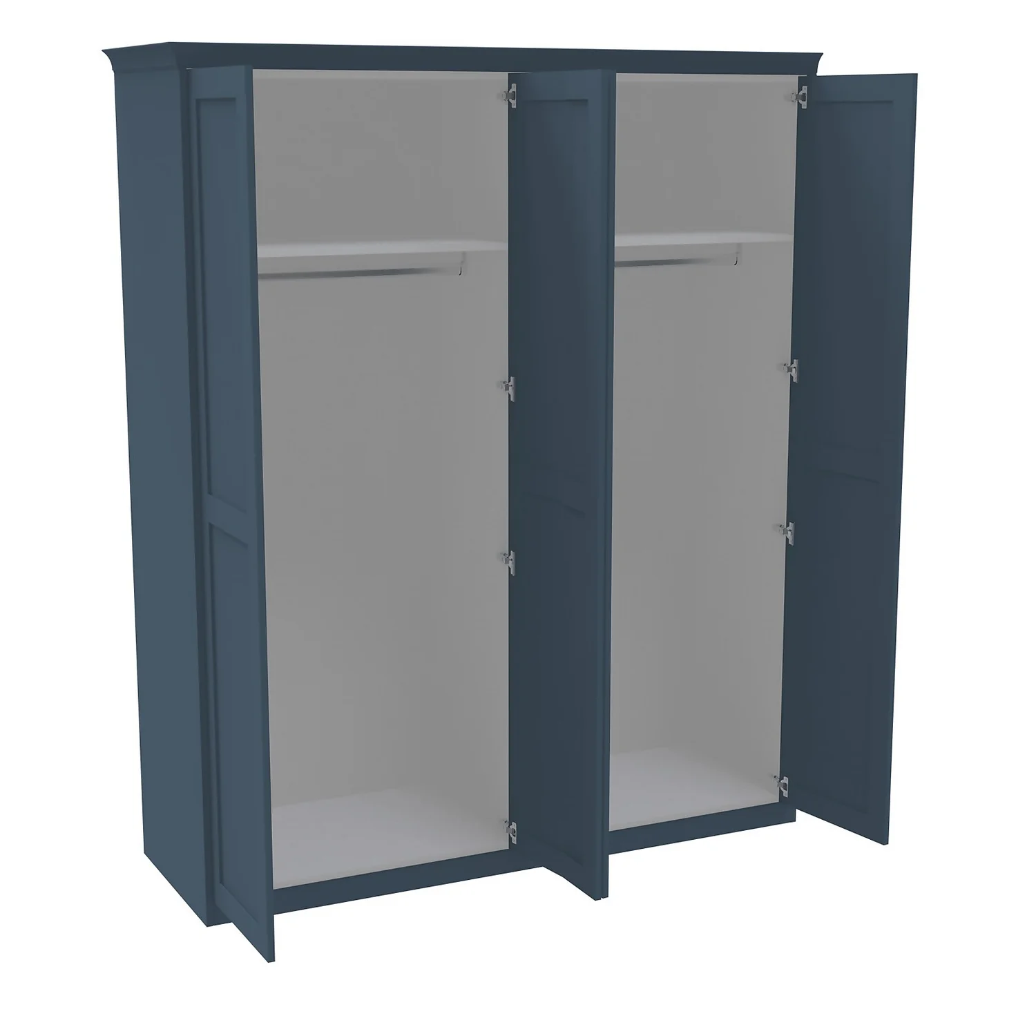 House Beautiful Realm Fitted Look Quad Wardrobe, White Carcass - Navy Blue Shaker Doors (W) 1901mm X (H) 2256mm 2 House Beautiful Realm Fitted Look Quad Wardrobe, White Carcass - Navy Blue Shaker Doors (W) 1901mm X (H) 2256mm - Image 2