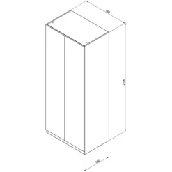 House Beautiful Escape Double Wardrobe, Grey Carcass - Gloss Grey Handleless Doors (W) 900mm X (H) 2196mm -Outlet Home Harmony Store 13999924 9445005572433869