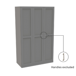 House Beautiful Realm Triple Wardrobe, Grey Carcass - Grey Shaker Doors (W) 1350mm X (H) 2196mm -Outlet Home Harmony Store 13999927 5085005576659138