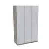 House Beautiful Escape Triple Wardrobe, Grey Carcass - Gloss White Handleless Doors (W) 1350mm X (H) 2196mm
