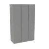 House Beautiful Escape Triple Wardrobe, Grey Carcass - Gloss Grey Handleless Doors (W) 1350mm X (H) 2196mm