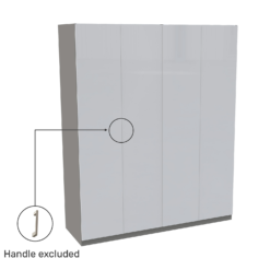 House Beautiful Honest Quad Wardrobe, Grey Carcass - Gloss White Slab Doors (W) 1800mm X (H) 2196mm -Outlet Home Harmony Store 13999934 1795007398853582
