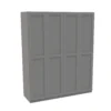 House Beautiful Realm Quad Wardrobe, Grey Carcass - Grey Shaker Doors (W) 1800mm X (H) 2196mm