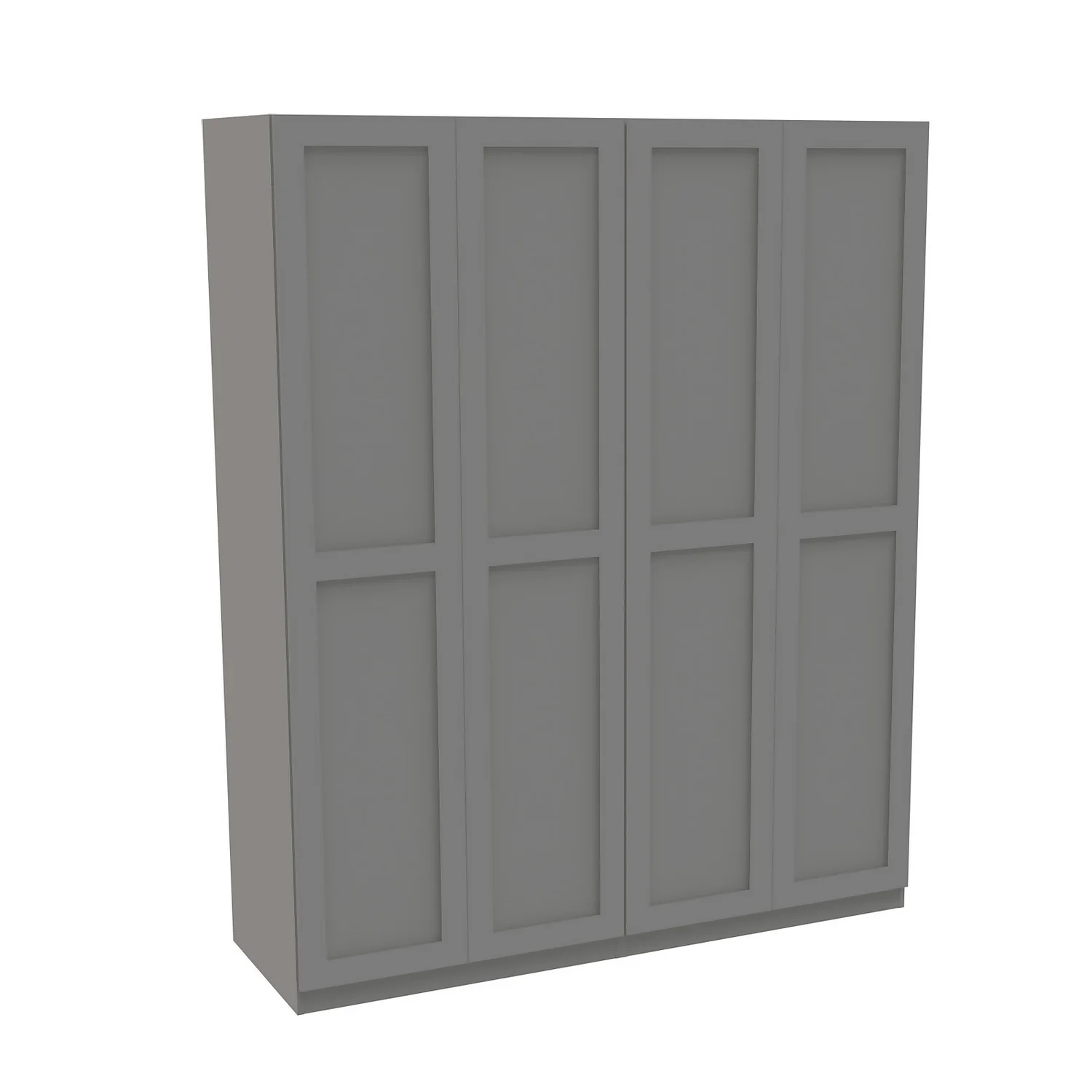 House Beautiful Realm Quad Wardrobe, Grey Carcass - Grey Shaker Doors (W) 1800mm X (H) 2196mm 1 House Beautiful Realm Quad Wardrobe, Grey Carcass - Grey Shaker Doors (W) 1800mm X (H) 2196mm