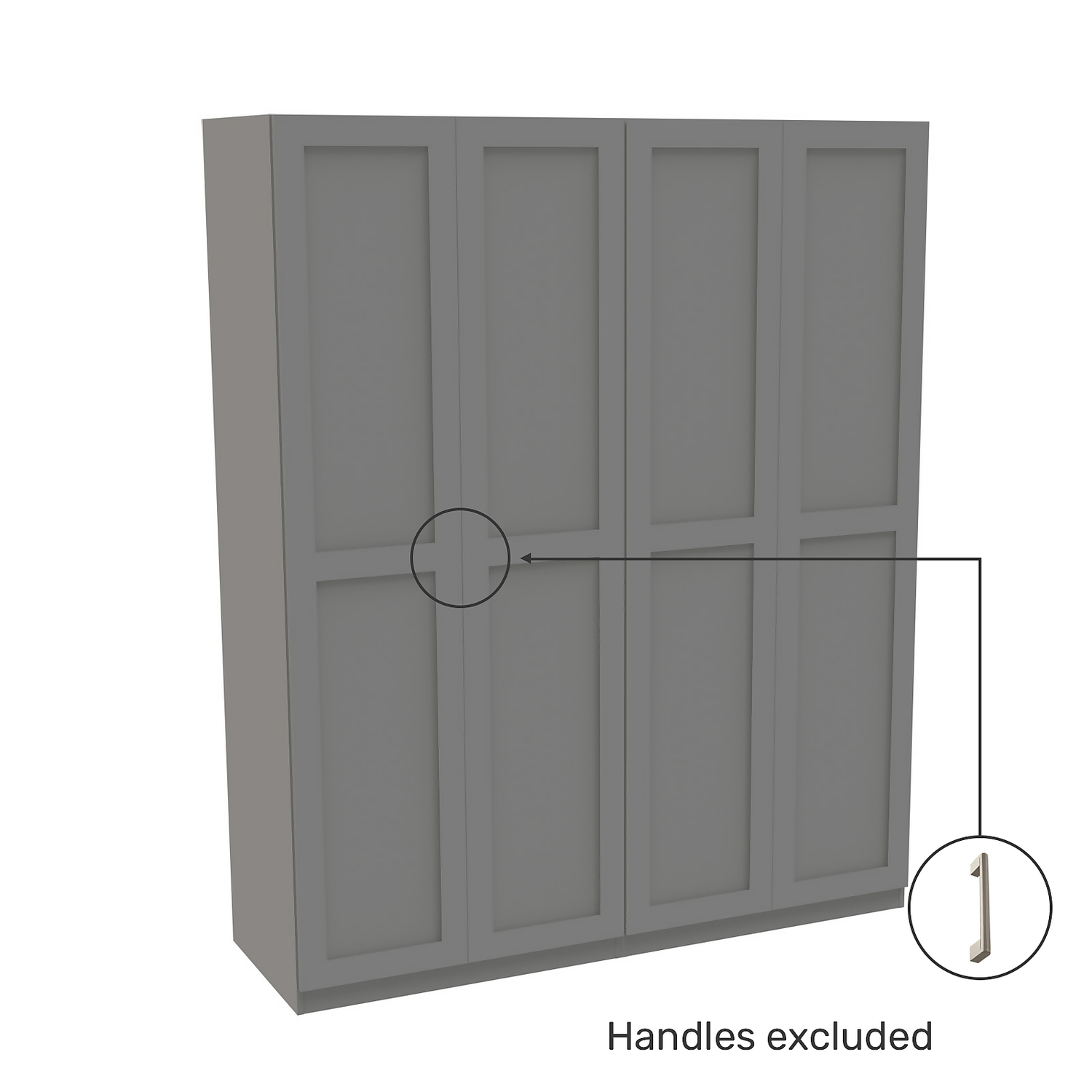 House Beautiful Realm Quad Wardrobe, Grey Carcass - Grey Shaker Doors (W) 1800mm X (H) 2196mm 3 House Beautiful Realm Quad Wardrobe, Grey Carcass - Grey Shaker Doors (W) 1800mm X (H) 2196mm - Image 3