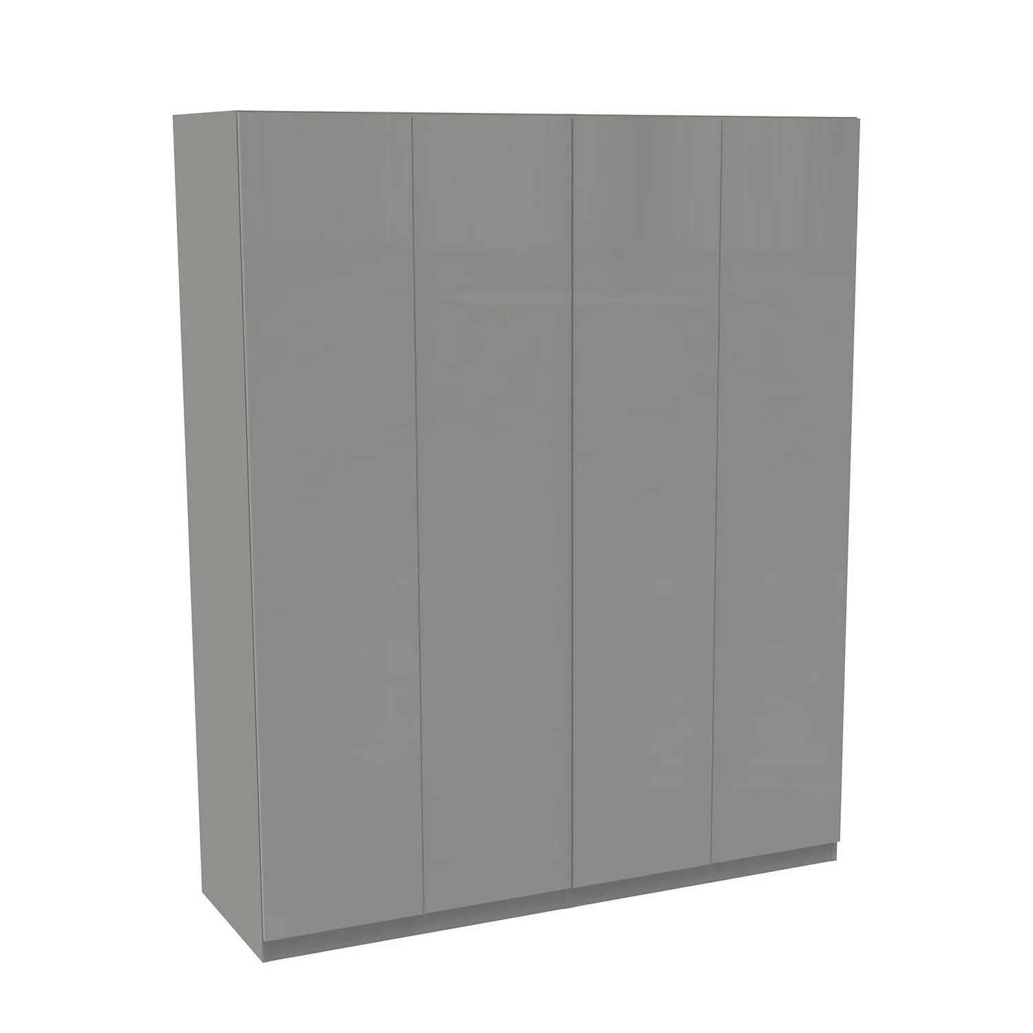House Beautiful Honest Quad Wardrobe, Grey Carcass - Gloss Grey Slab Doors (W) 1800mm X (H) 2196mm 1 House Beautiful Honest Quad Wardrobe, Grey Carcass - Gloss Grey Slab Doors (W) 1800mm X (H) 2196mm