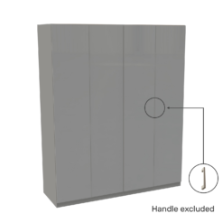 House Beautiful Honest Quad Wardrobe, Grey Carcass - Gloss Grey Slab Doors (W) 1800mm X (H) 2196mm 5 House Beautiful Honest Quad Wardrobe, Grey Carcass - Gloss Grey Slab Doors (W) 1800mm X (H) 2196mm -Outlet Home Harmony Store 13999941 1365005576074279
