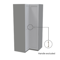 House Beautiful Realm Corner Wardrobe, Grey Carcass - White Shaker Doors (W) 1053mm X (H) 2196mm -Outlet Home Harmony Store 13999942 1045005578418821