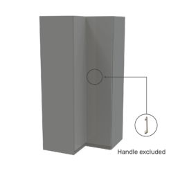 House Beautiful Honest Corner Wardrobe, Grey Carcass - Gloss Grey Slab Doors (W) 1053mm X (H) 2196mm 6 House Beautiful Honest Corner Wardrobe, Grey Carcass - Gloss Grey Slab Doors (W) 1053mm X (H) 2196mm -Outlet Home Harmony Store 13999948 1455005576594629