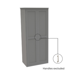 House Beautiful Realm Fitted Look Double Wardrobe, Grey Carcass - Grey Shaker Doors (W) 1001mm X (H) 2256mm -Outlet Home Harmony Store 13999959 1815007373446984