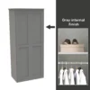 House Beautiful Realm Fitted Look Double Wardrobe, Grey Carcass - Grey Shaker Doors (W) 1001mm X (H) 2256mm