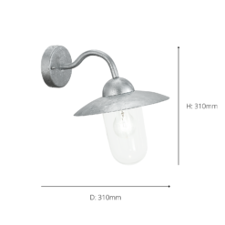 Eglo Milton Outdoor Wall Light - Stainless Steel -Outlet Home Harmony Store 14222374 1155020562528244