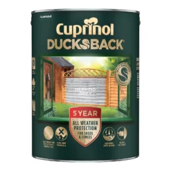 Cuprinol Ducksback Shed & Fence Paint Herring Grey - 5L -Outlet Home Harmony Store 14231558 4125036401593774