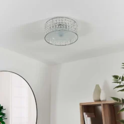 Belfont Bathroom Flush Ceiling Light - Chrome -Outlet Home Harmony Store 14301793 8535038438063944