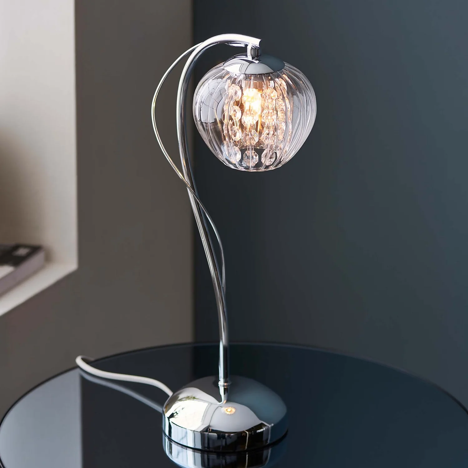 Clashmore Table Lamp - Chrome Effect 1 Clashmore Table Lamp - Chrome Effect