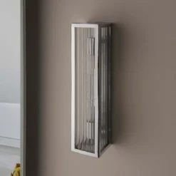 Daltra Large Ribbed Bathroom Wall Light - Chrome Effect -Outlet Home Harmony Store 14301806 1605038439292456