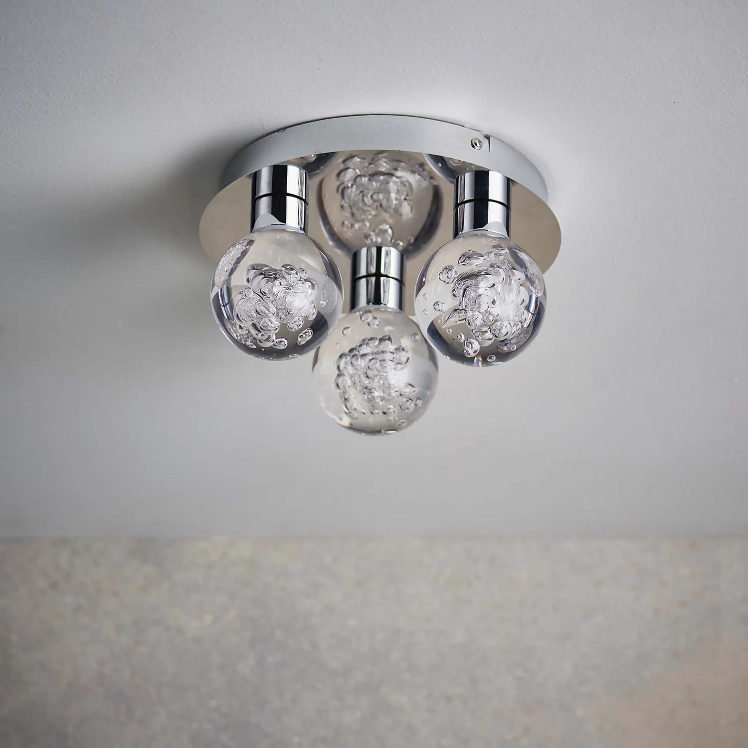 Leoch Bathroom Flush Ceiling Light - Chrome Effect 3 Leoch Bathroom Flush Ceiling Light - Chrome Effect - Image 3