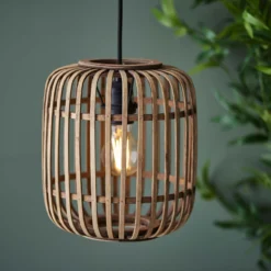 Saval Pendant Ceiling Light - Natural Bamboo -Outlet Home Harmony Store 14301825 8025038438089864