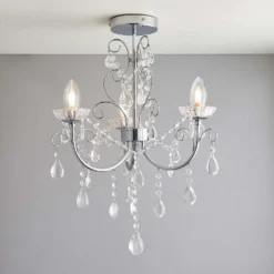 Shanzie Semi Flush Bathroom Chandelier Light - Chrome Effect -Outlet Home Harmony Store 14301829 1455038439551752