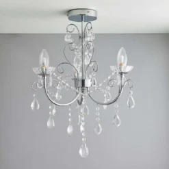 Shanzie Semi Flush Bathroom Chandelier Light - Chrome Effect -Outlet Home Harmony Store 14301829 7285038439594937
