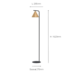 Eglo Narices Floor Lamp - Black & Brushed Brass -Outlet Home Harmony Store 14302958 1085038223666880