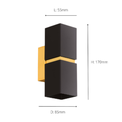 Eglo Passa Wall Light Square - Black & Gold 8 Eglo Passa Wall Light Square - Black & Gold -Outlet Home Harmony Store 14302975 1255038224163020