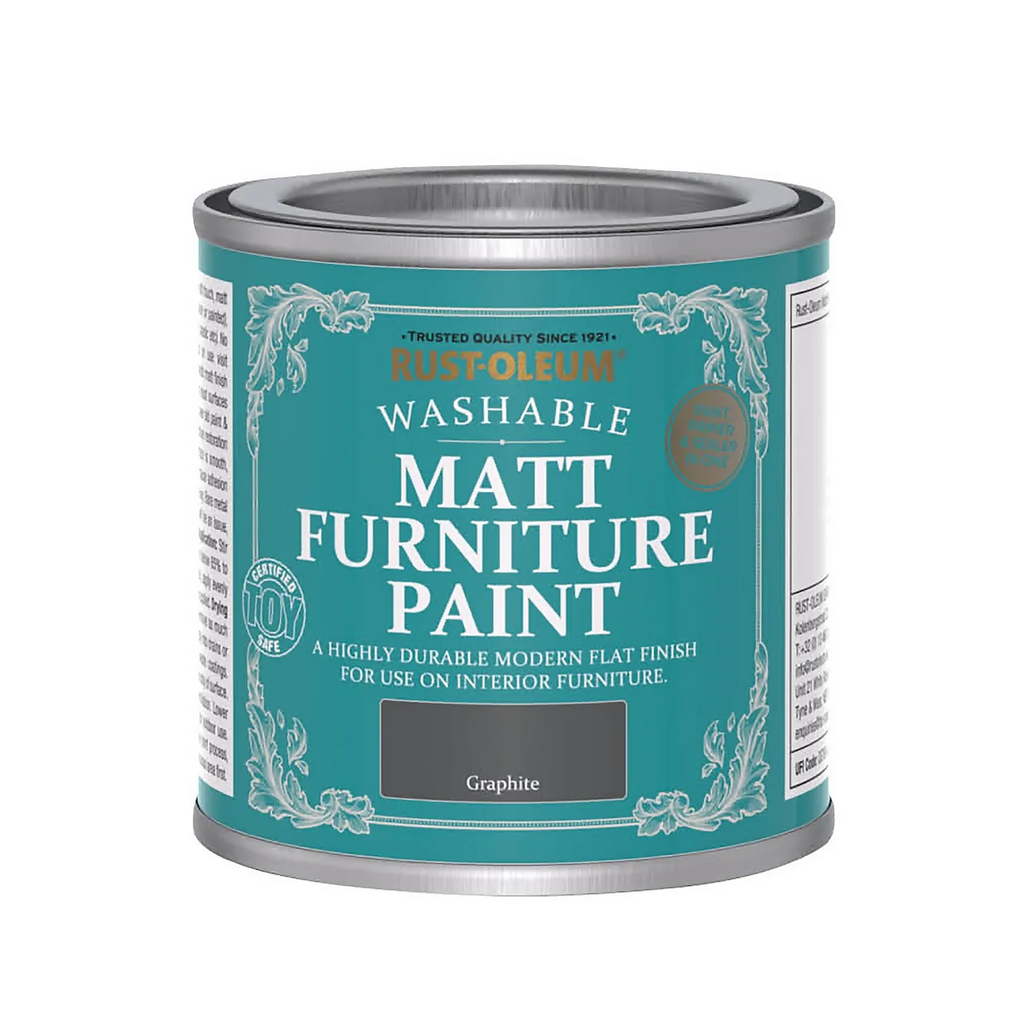 Rust-Oleum Matt Furniture Paint Graphite - 125ml 4 Rust-Oleum Matt Furniture Paint Graphite - 125ml - Image 4