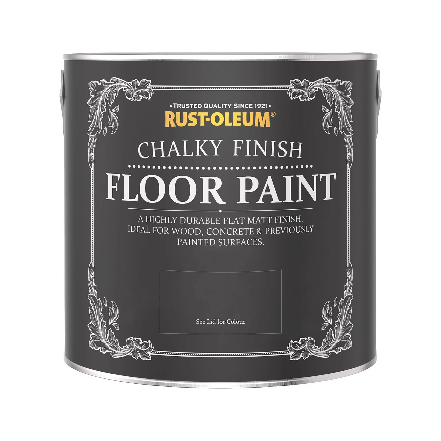 Rust-Oleum Chalky Floor Paint Black Sand - 2.5L 4 Rust-Oleum Chalky Floor Paint Black Sand - 2.5L - Image 4